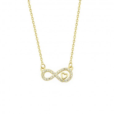 Κολιέ με το άπειρο και μικρή καρδιά 