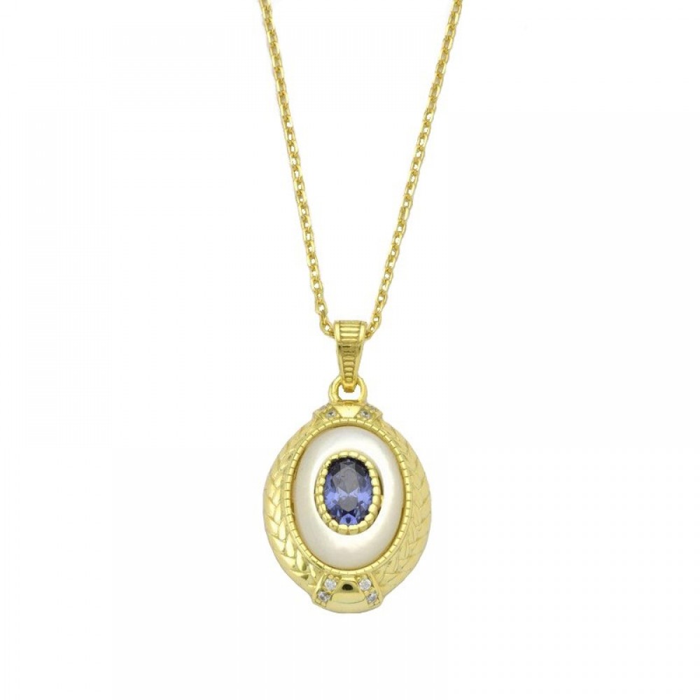 Ασημένιο επίχρυσο κολιέ με ημιπολύτιμες πέτρες Ασημένιο επίχρυσο κολιέ με ημιπολύτιμες πέτρες