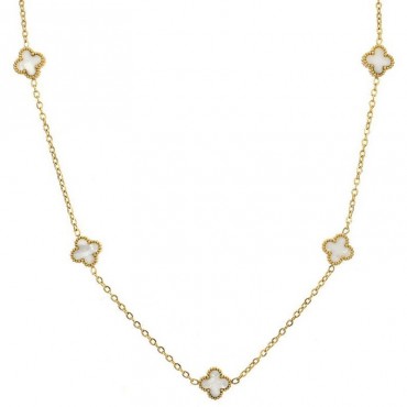 Ασημένια αλυσίδα επιχρυσωμένη με οχτώ σταυρούς από φίλντισι