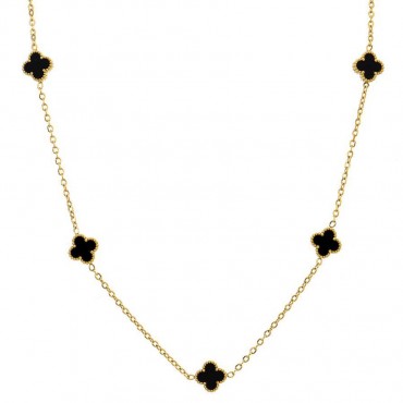 Ασημένια αλυσίδα επιχρυσωμένη με οχτώ σταυρούς από όνυχα 