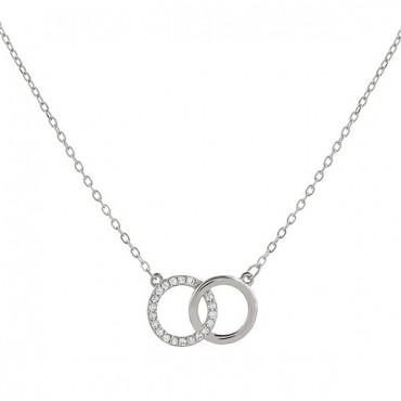 Ασημένιο κολιέ με δύο κύκλους ενωμένους Ασημένιο κολιέ με δύο κύκλους ενωμένους