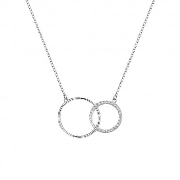 Ασημένιο κολιέ με δύο ενωμένους κύκλους Ασημένιο κολιέ με δύο ενωμένους κύκλους