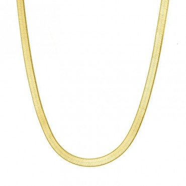 Ασημένια και επιχρυσωμένη φαρδιά αλυσίδα (snake) με λουστρέ φινίρισμα Ασημένια και επιχρυσωμένη φαρδιά αλυσίδα (snake) με λουστρέ φινίρισμα