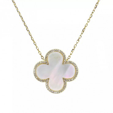 Ασημένιο και επιχρυσωμένο κολιέ με σταυρό φίλντισι