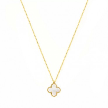 Ασημένιο και επιχρυσωμένο κολιέ με μικρή πέτρα φίλντισι