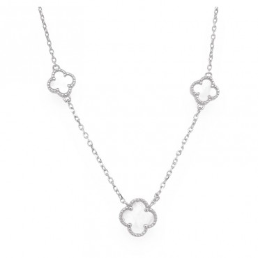 Ασημένιο κολιέ με πέτρες φίλντισι