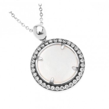 Ασημένιο κολιέ με πέτρα φίλντισι 