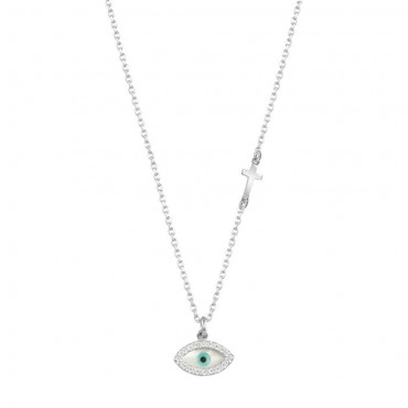 Κολιέ με μάτι και σταυρό