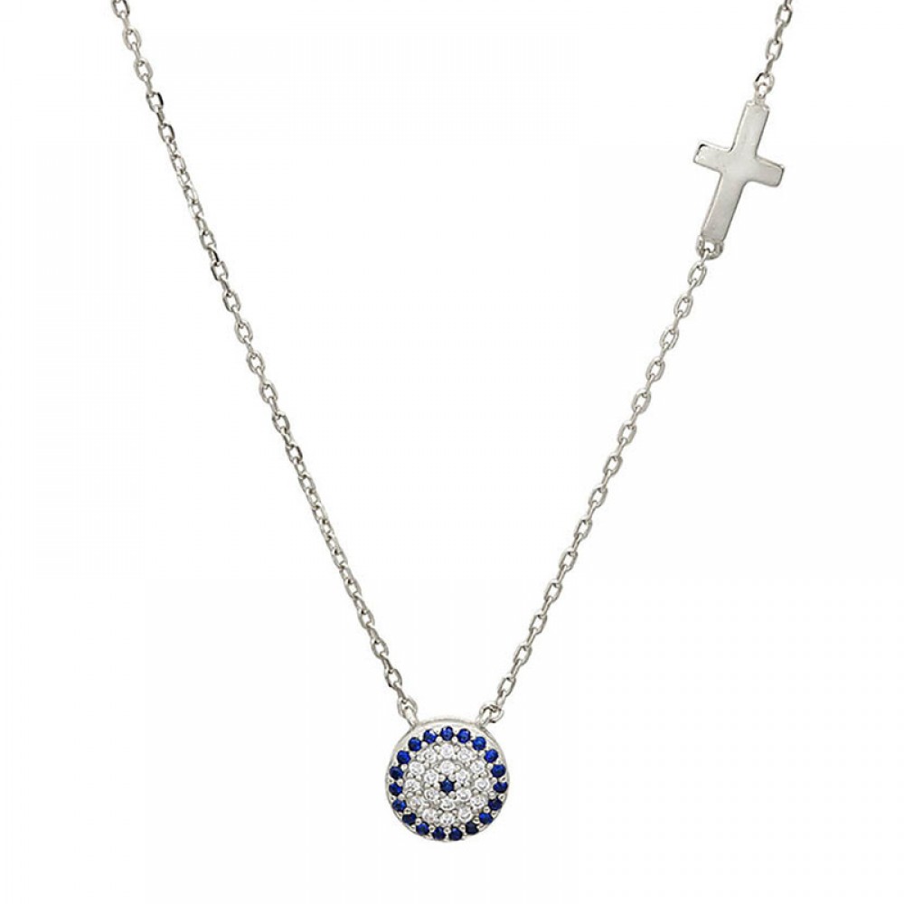 Κολιέ με μάτι και σταυρό Κολιέ με μάτι και σταυρό