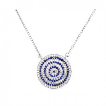 Ασημένιο κολιέ με μεγάλο μάτι 