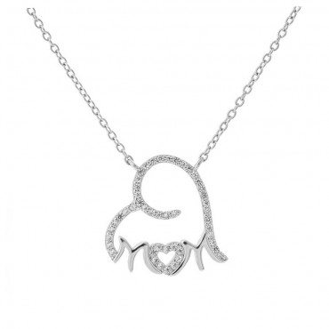 Κολιέ με καρδιά πάνω στην οποία σχηματiζεται η λέξη "mom"