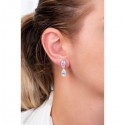 Ασημένια κρεμαστά σκουλαρίκια με εντυπωσιακές πέτρες ζιργκόν με σχήμα σταγόνας