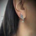 Ασημένια κουμπωτά σκουλαρίκια φτερά αγγέλου