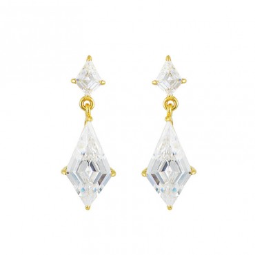 Ασημένια επίχρυσα σκουλαρίκια με πέτρες ζιργκόν 