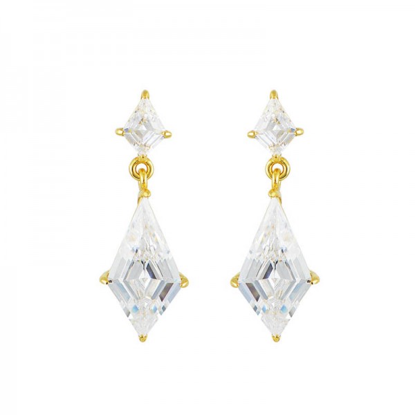 Ασημένια επίχρυσα σκουλαρίκια με πέτρες ζιργκόν 