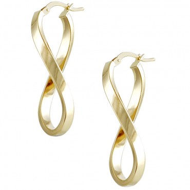 Ασημένιοι και επιχρυσωμένοι στριφτοί κρίκοι με ακανόνιστο σχήμα 