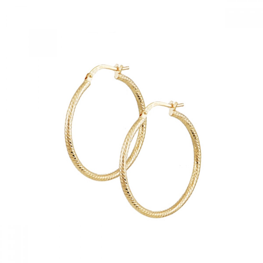 Ασημένιοι και επιχρυσωμένοι κρίκοι με διαμανταρισμένο σκάλισμα Ασημένιοι και επιχρυσωμένοι κρίκοι με διαμανταρισμένο σκάλισμα