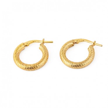 Ασημένιοι και επιχρυσωμένοι μικροί κρίκοι με διαμανταρισμένο σκάλισμα Ασημένιοι και επιχρυσωμένοι μικροί κρίκοι με διαμανταρισμένο σκάλισμα