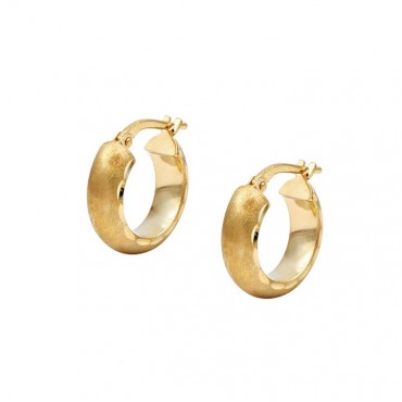 Ασημένιοι επίχρυσοι μικροί κρίκοι με ματ φινίρισμα 