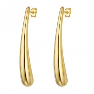 Ασημένια επίχρυσα σκουλαρίκια (long drop)