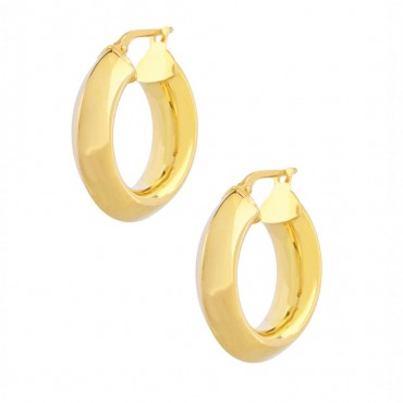 Ασημένιοι και επιχρυσωμένοι χοντροί κρίκοι 