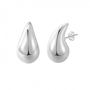 Ασημένια κουμπωτά σκουλαρίκια Chunky Drops 