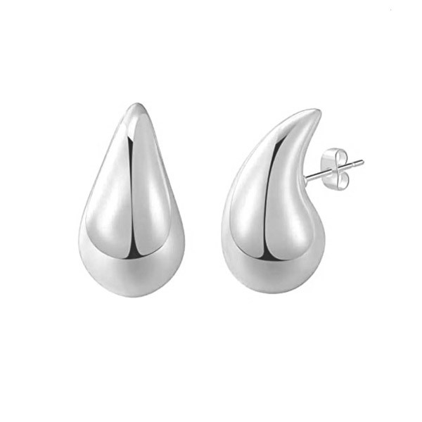 Ασημένια κουμπωτά σκουλαρίκια Chunky Drops 