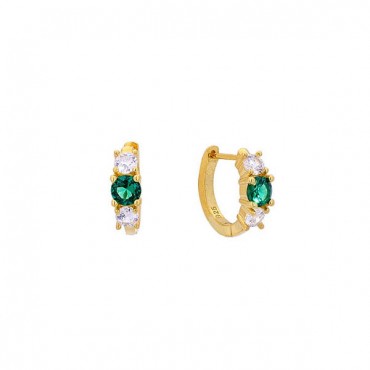 Ασημένια μικρά κρικάκια με πέτρες