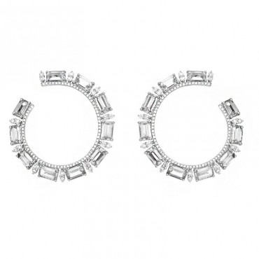 Ασημένια εντυπωσιακά σκουλαρίκια με πέτρες ζιργκόν Ασημένια εντυπωσιακά σκουλαρίκια με πέτρες ζιργκόν