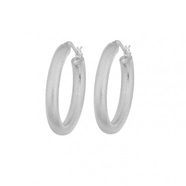 Ασημένιοι κρίκοι με "snake" φινίρισμα 