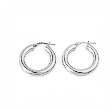 Ασημένιοι μικροί κρίκοι με λουστρέ φινίρισμα