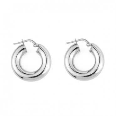 Ασημένιοι μικροί κρίκοι με λουστρέ φινίρισμα 