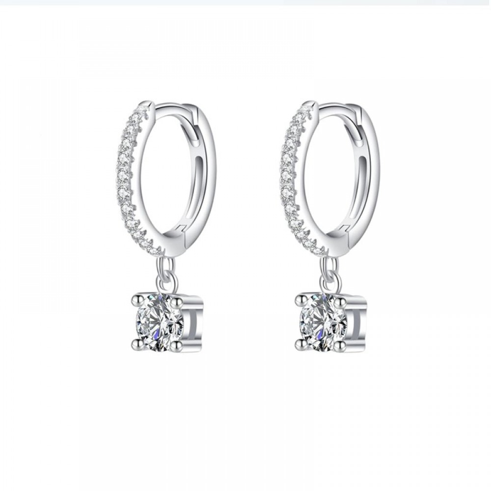 Ασημένια σκουλαρίκια μικροί κρίκοι με κρεμαστή πέτρα ζιργκόν Ασημένια σκουλαρίκια μικροί κρίκοι με κρεμαστή πέτρα ζιργκόν