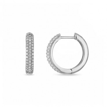 Ασημένιοι κρίκοι διακοσμημένοι με πέτρες ζιργκόν 