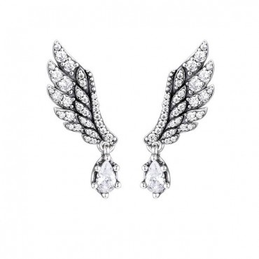 Ασημένια κουμπωτά σκουλαρίκια φτερά αγγέλου Ασημένια κουμπωτά σκουλαρίκια φτερά αγγέλου