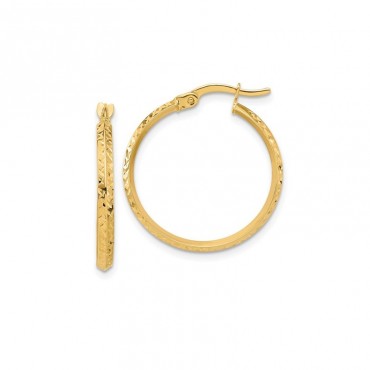 Ασημένιοι επίχρυσοι κρίκοι με διαμανταρισμένο σκάλισμα