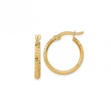 Ασημένιοι επίχρυσοι κρίκοι με διαμανταρισμένο σκάλισμα