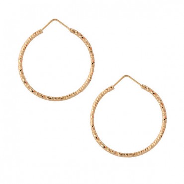 Ασημένιοι διαμανταρισμένοι κρίκοι με επιχρύσωση ροζ χρυσού Ασημένιοι διαμανταρισμένοι κρίκοι με επιχρύσωση ροζ χρυσού