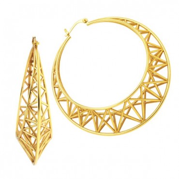 Ασημένιοι και επιχρυσωμένοι κρίκοι μεγάλου μεγέθους με ακτινωτό σχήμα Ασημένιοι και επιχρυσωμένοι κρίκοι μεγάλου μεγέθους με ακτινωτό σχήμα