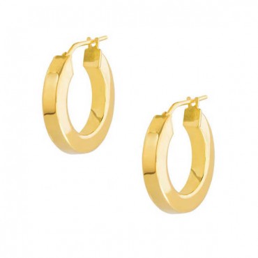 Ασημένιοι και επίχρυσοι κρίκοι με τετραγωνισμένες άκρες