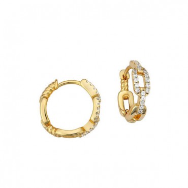 Ασημένιοι και επιχρυσωμένοι μικροί κρίκοι με πέτρες 