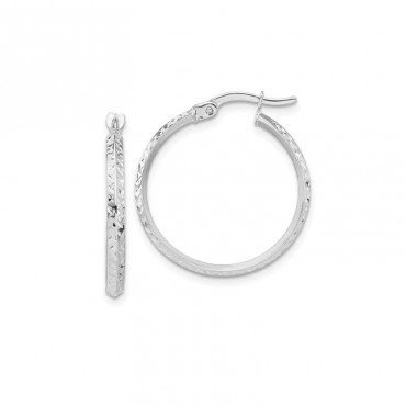 Ασημένιοι κρίκοι με σκάλισμα διαμανταρισμένο