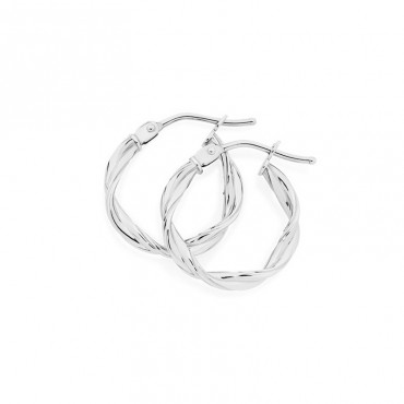 Ασημένιοι κρίκοι με στριφτό σχέδιο