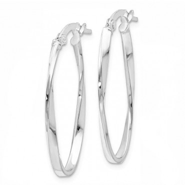 Ασημένιοι κρίκοι με οβάλ σχήμα