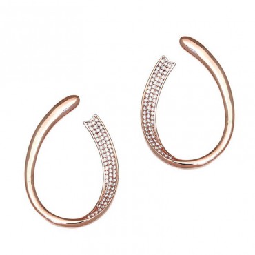 Ασημένια εντυπωσιακά κουμπωτά σκουλαρίκια