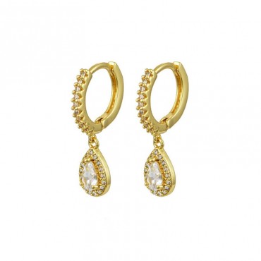 Ασημένια και επιχρυσωμένα κρικάκια με κρεμαστή σταγόνα 