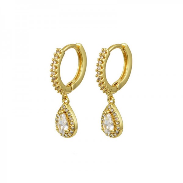 Ασημένια και επιχρυσωμένα κρικάκια με κρεμαστή σταγόνα 