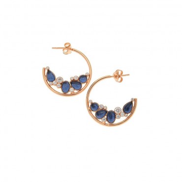 Ασημένια σκουλαρίκια με πέτρες ζιργκόν και μπλε κρύσταλλα Ασημένια σκουλαρίκια με πέτρες ζιργκόν και μπλε κρύσταλλα