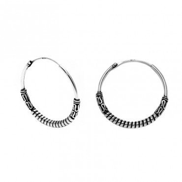 Ασημένιοι κρίκοι με σκάλισμα 