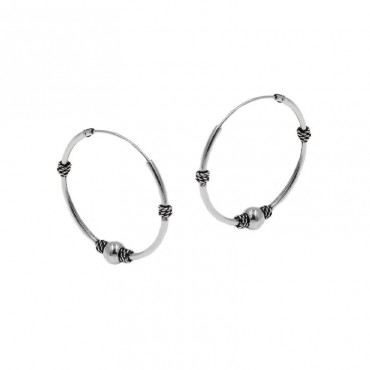 Ασημένιοι κρίκοι με σκάλισμα 